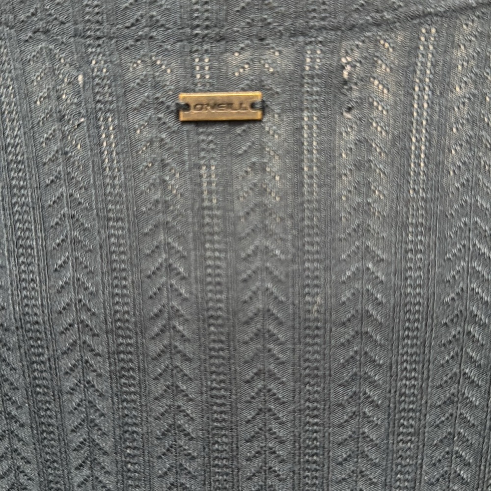 O'Neill Blue Wrap Tie Front Short Sleeve Blouse - Picture 4 of 4